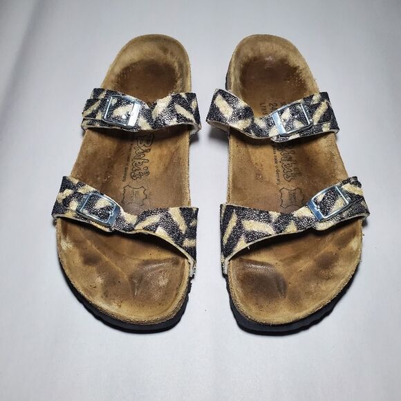 Birkis Tahiti Beaded Double Strap Sandals Size 38 - Picture 1 of 11